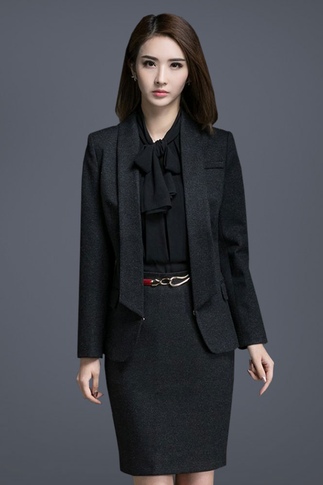 秋冬毛呢加厚保暖職業裝定制